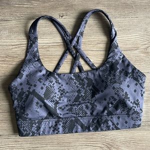 JoyLab Navy and Black Snake Print Criss Cross Back Sports Bra